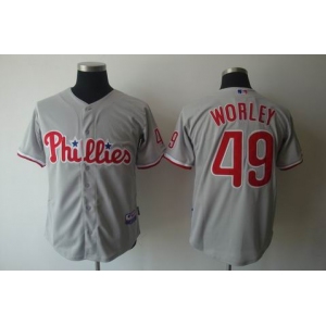 mlb jerseys philadelphia phillies #49 worley grey