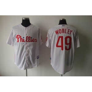 mlb jerseys philadelphia phillies #49 worley white[red strip]