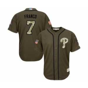 mlb jerseys philadelphia phillies #7 maikel franco green salute to service[franco]