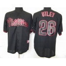 mlb jerseys philadephia phillies #26 utley black fashion