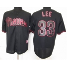 mlb jerseys philadephia phillies #33 lee black fashion