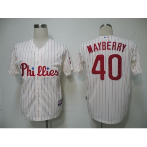 mlb jerseys philadephia phillies #40 mayberry cream(red strip) cool base