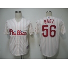 mlb jerseys philadephia phillies #56 baez cream(red strip) cool base