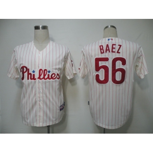 mlb jerseys philadephia phillies #56 baez cream(red strip) cool base