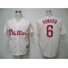 mlb jerseys philadephia phillies #6 howard cream(red strip) cool base