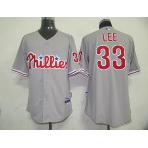 mlb jerseys philadephia phillis #33 lee grey