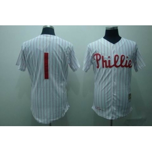 mlb philadelphia phillies #1 ashburn m&n white(red strip)1950