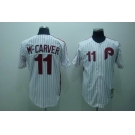 mlb philadelphia phillies #11 mccarver m&n white(red strip)