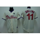 mlb philadelphia phillies #11 rolins 2009 world series cream