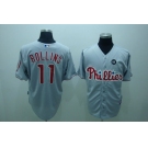 mlb philadelphia phillies #11 rolins 2009 world series grey