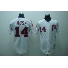 mlb philadelphia phillies #14 rose m&n white(red strip)