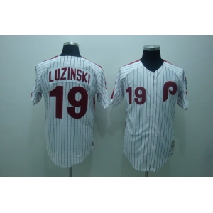 mlb philadelphia phillies #19 luzinski white(red strip)