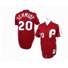 mlb philadelphia phillies #20 mike schmidt m&n red