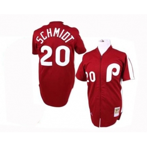 mlb philadelphia phillies #20 mike schmidt m&n red
