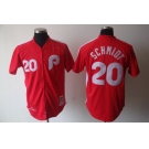 mlb philadelphia phillies #20 schmidt m&n red