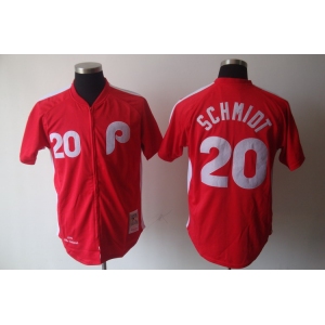 mlb philadelphia phillies #20 schmidt m&n red