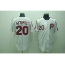 mlb philadelphia phillies #20 schmidt white(red strip)