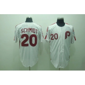 mlb philadelphia phillies #20 schmidt white(red strip)