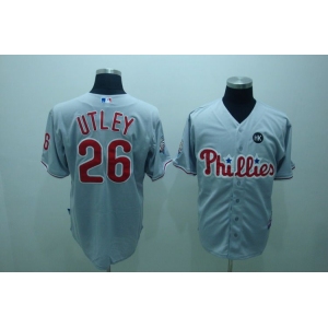 mlb philadelphia phillies #26 utley grey