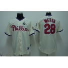 mlb philadelphia phillies #28 werth 2009 world series cream