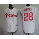 mlb philadelphia phillies #28 werth white(red strip) vest