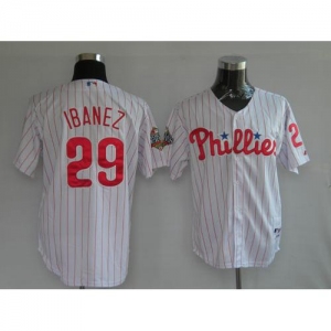 mlb philadelphia phillies #29 Ibanez 2008 world series white(red strip)