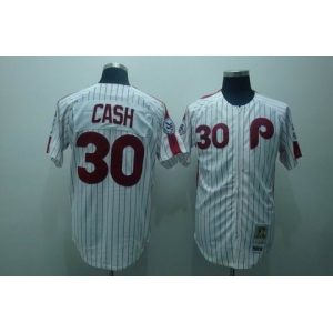 mlb philadelphia phillies #30 cash  m&n white(red strip)