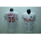 mlb philadelphia phillies #35 Hamels 2008 world series white(red strip)