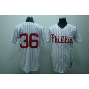 mlb philadelphia phillies #36 roberts m&n white(red strip)