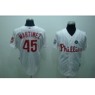 mlb philadelphia phillies #45 martinez white(red strip)