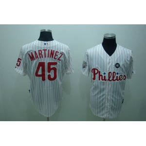 mlb philadelphia phillies #45 martinez white(red strip)