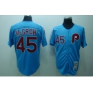 mlb philadelphia phillies #45 mcgraw m&n blue