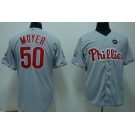 mlb philadelphia phillies #50 moyer 2009 world series grey