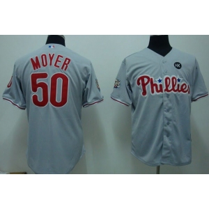 mlb philadelphia phillies #50 moyer 2009 world series grey