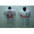 mlb philadelphia phillies #54 Lidge 2008 world series white(red strip)