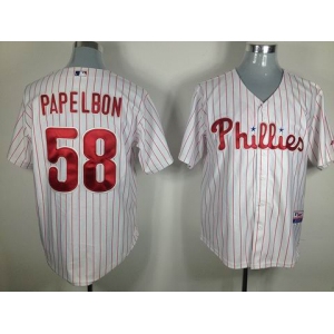 mlb philadelphia phillies #58 papelbon white[red strip]