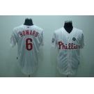 mlb philadelphia phillies #6 howard 2009 world series white(red strip)