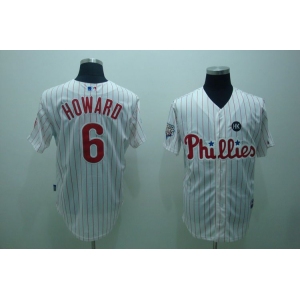 mlb philadelphia phillies #6 howard 2009 world series white(red strip)