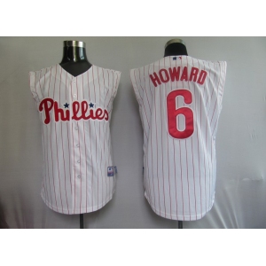 mlb philadelphia phillies #6 howard white(red strip) vest