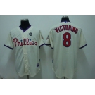 mlb philadelphia phillies #8 Victorino 2008 world series cream