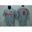 mlb philadelphia phillies #8 Victorino 2008 world series grey