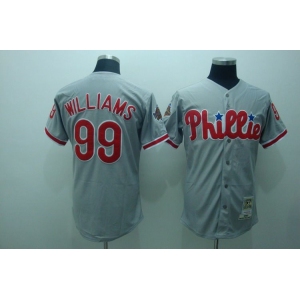 mlb philadelphia phillies #99 williams m&n grey