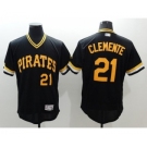 Men Pittsburgh Pirates #21 Roberto Clemente Majestic black Flexbase Authentic Collection Cooperstown Player Jersey