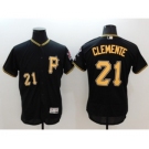 Men Pittsburgh Pirates #21 Roberto Clemente Majestic black Flexbase Authentic Collection Player Jersey