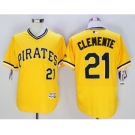 Men Pittsburgh Pirates #21 Roberto Clemente Majestic yellow Flexbase Authentic Collection Player Jersey