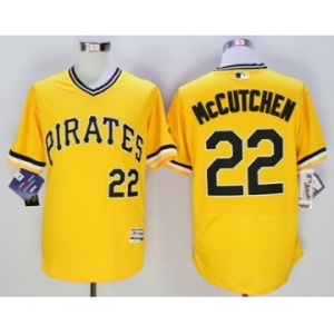 Men Pittsburgh Pirates #22 Andrew McCutchen Majestic Yellow Flexbase Authentic Collection Player Jersey