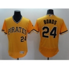 Men Pittsburgh Pirates #24 Barry Bonds Majestic Yellow Flexbase Authentic Collection Player Jersey