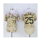 Men Pittsburgh Pirates #25 Gregory Polanco Majestic Camo Flexbase Authentic Collection Player Jersey