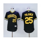 Men Pittsburgh Pirates #25 Gregory Polanco Majestic black Flexbase Authentic Collection Cooperstown Player Jersey