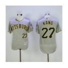 Men Pittsburgh Pirates #27 Jung Ho Kang Majestic Grey Flexbase Authentic Collection Player Jersey